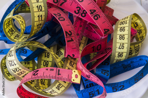 scale and metric tapes . diet and slimming concept