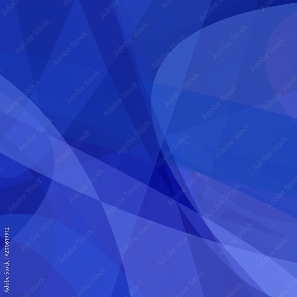 Blue abstract motion background from dynamic curves - vector design