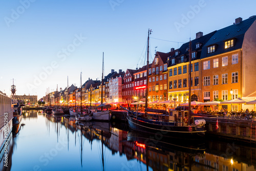 Photography Nyhavn harbor in Copenhagen, Denmark