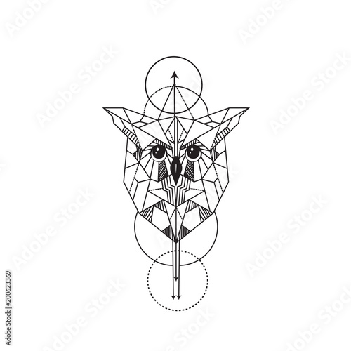 geometric owl tattoo designs