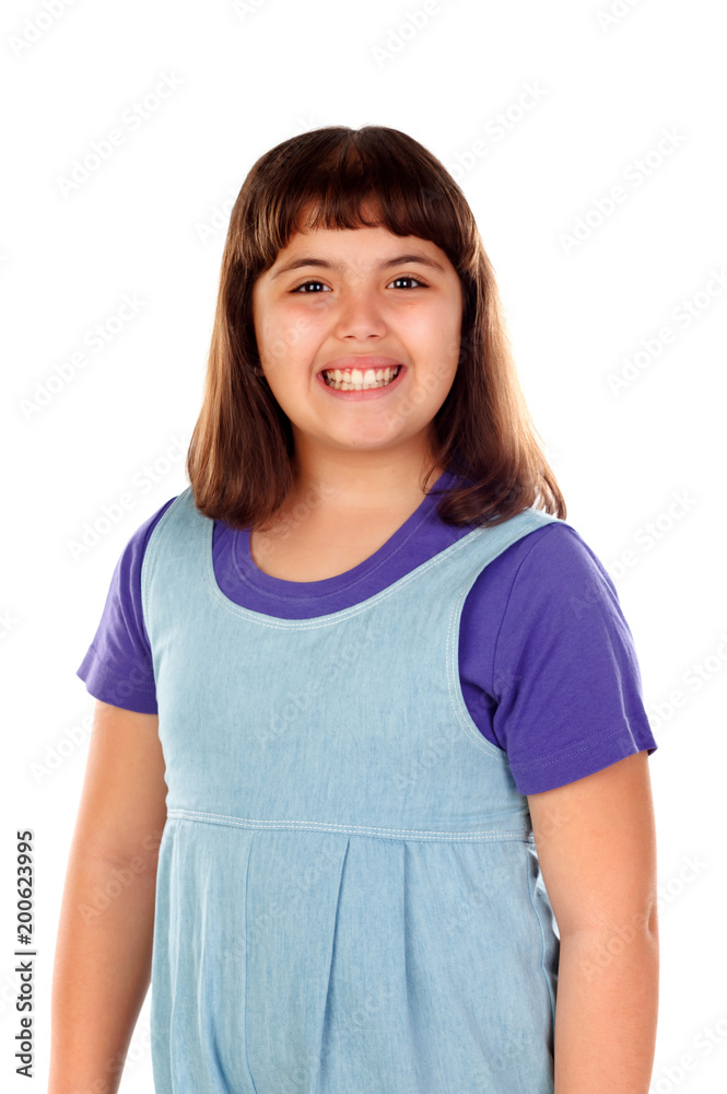 Beautiful brunette girl with denim clothes Beautiful brunette girl with denim clothes