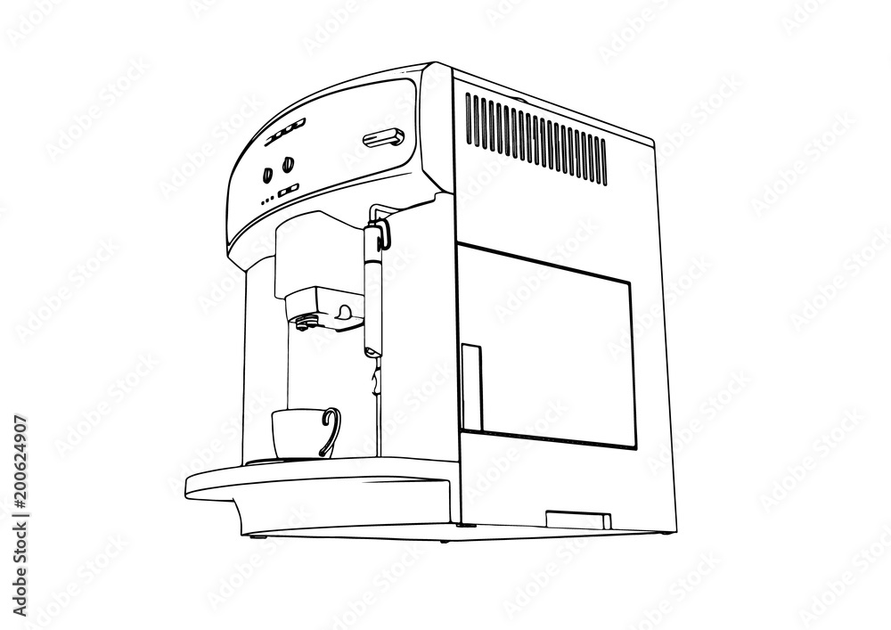 sketch of a coffee machine vector sketch of a coffee machine vector
