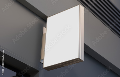 Blank, outdoor signage, signboard mockup, sign. 3d rendering