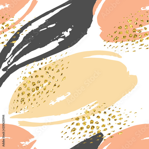 Abstract hand drawn seamless repeat pattern.