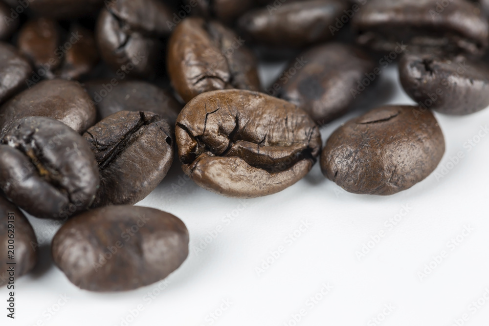 Close up of Roasted coffee beans Close up of Roasted coffee beans