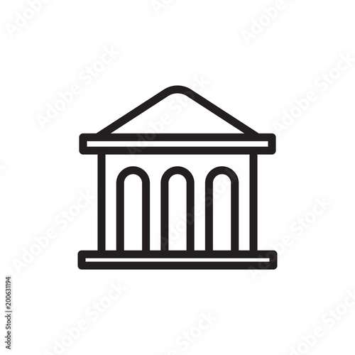 bank outline vector icon