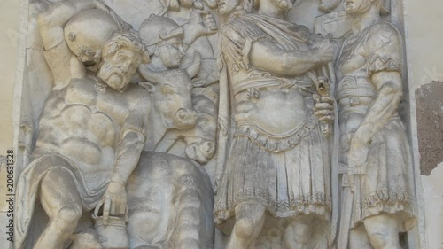 High relief on the wall