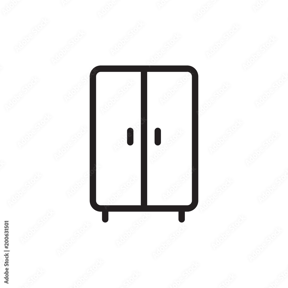 closet, wardrobe outline vector icon closet, wardrobe outline vector icon