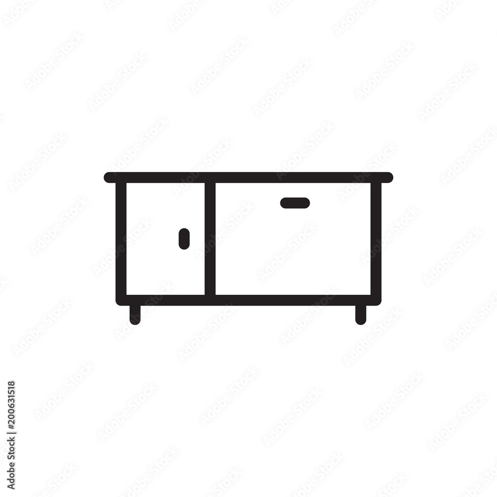 closet, wardrobe outline vector icon closet, wardrobe outline vector icon