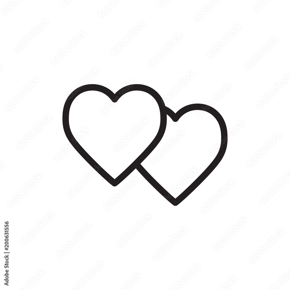 couple heart outline vector icon couple heart outline vector icon