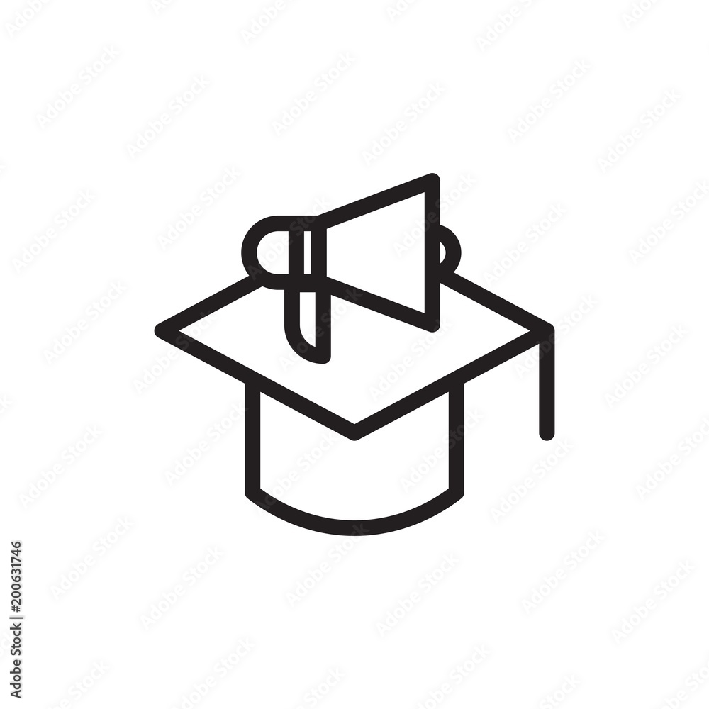 education announcement outline vector icon education announcement outline vector icon