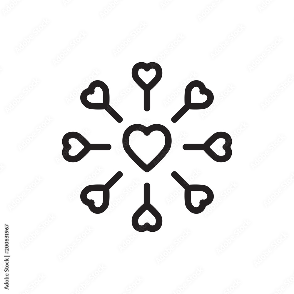 Fototapeta premium hearts outline vector icon