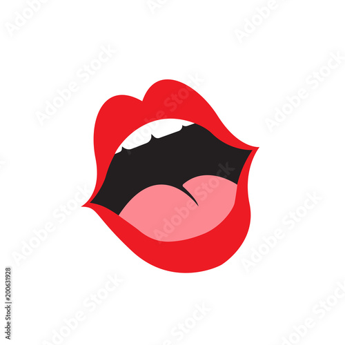 Print of lips kiss vector background