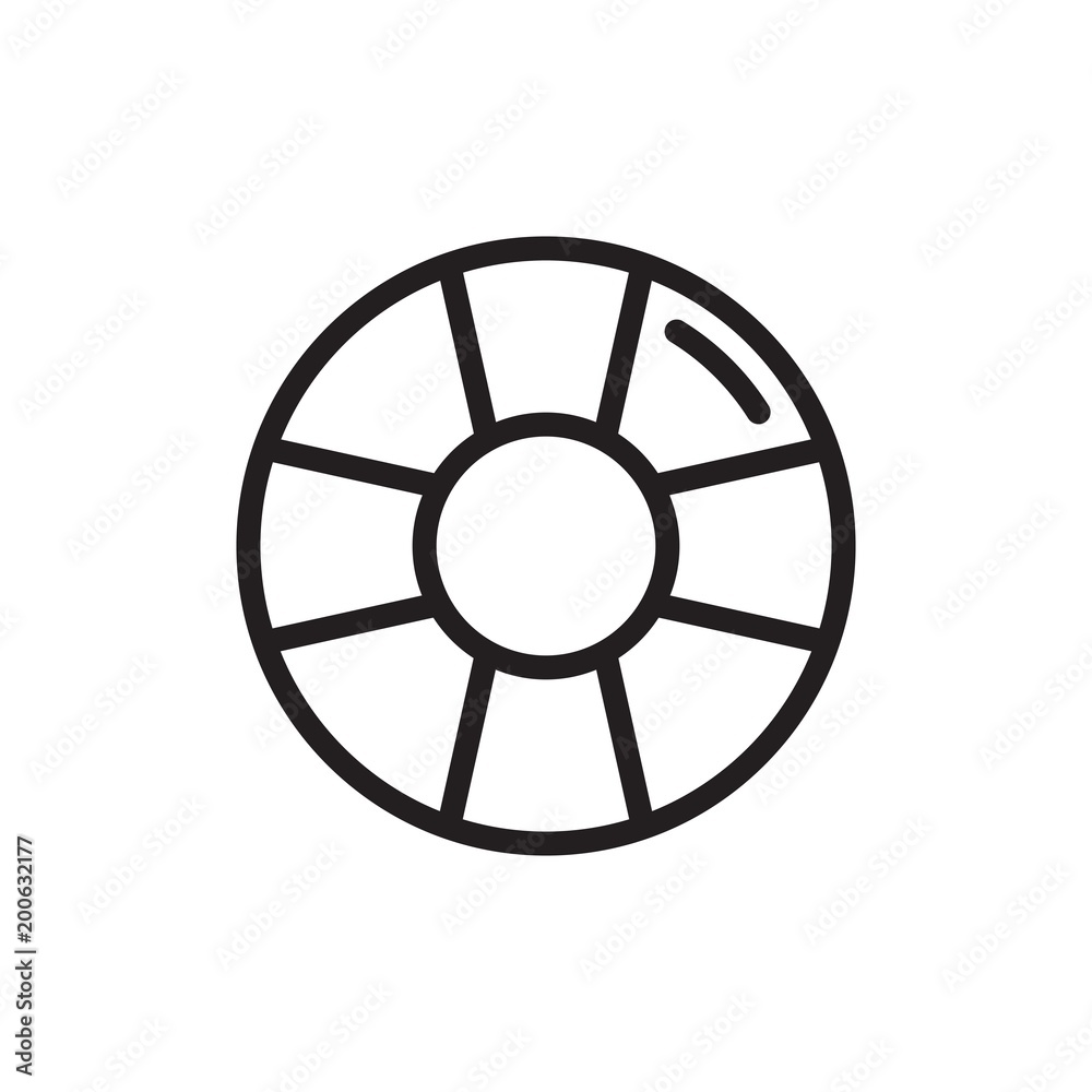 Obraz premium life saver, life saving circle outline vector icon
