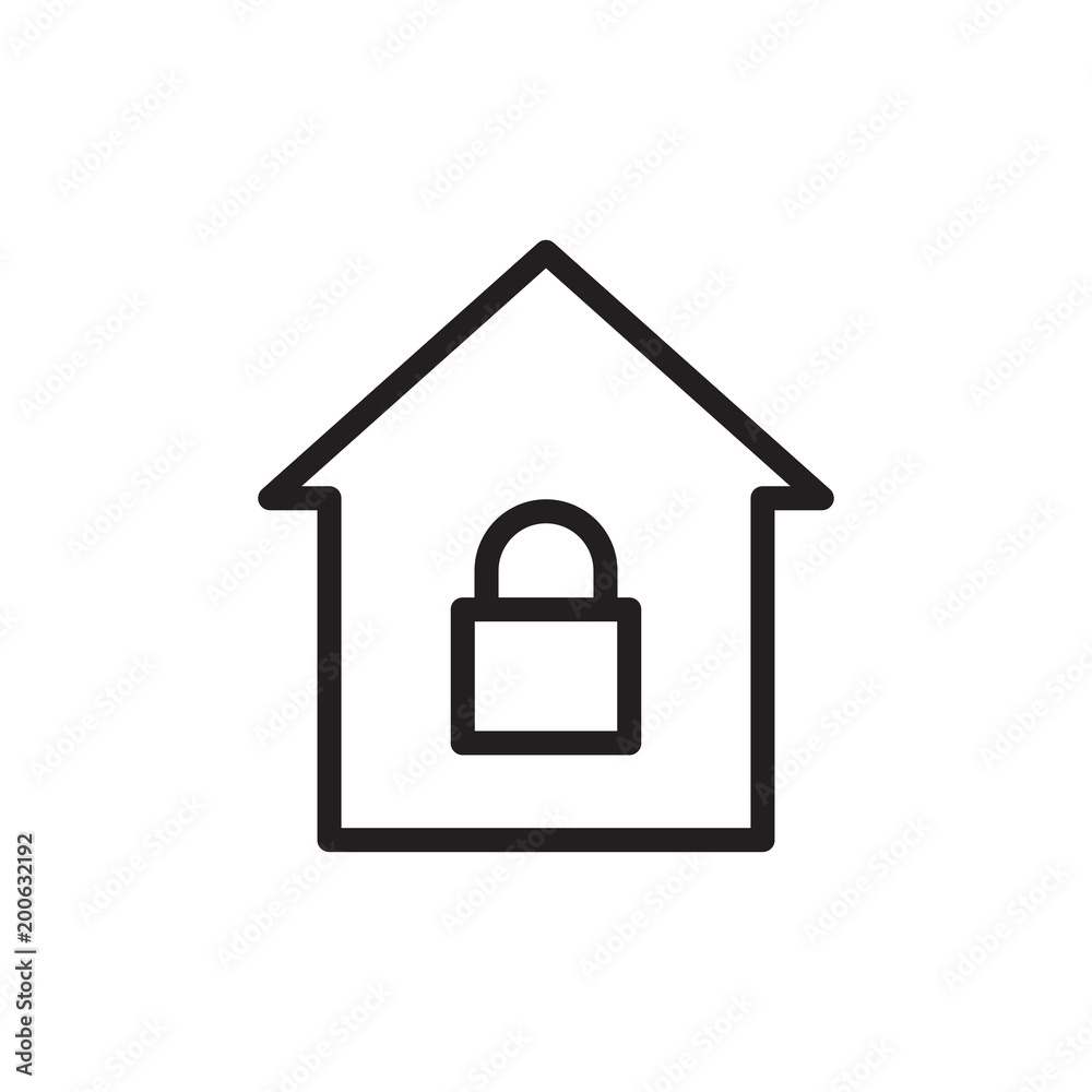 locked house outline vector icon