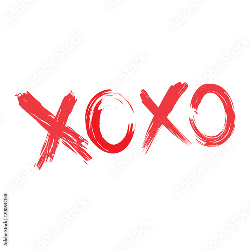 XOXO letter brush on card