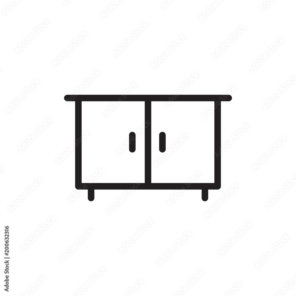 nightstand, bedroom furniture outline vector icon nightstand, bedroom furniture outline vector icon