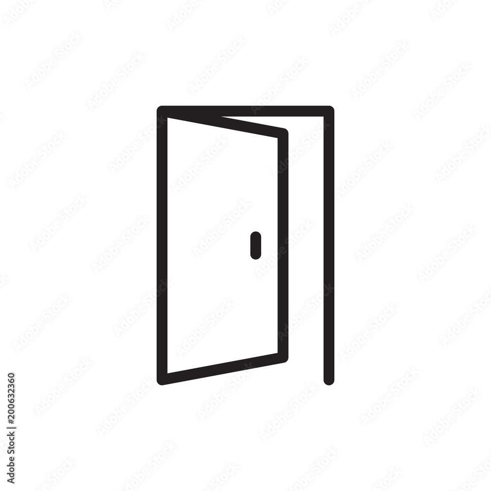 open door, entrance outline vector icon open door, entrance outline vector icon