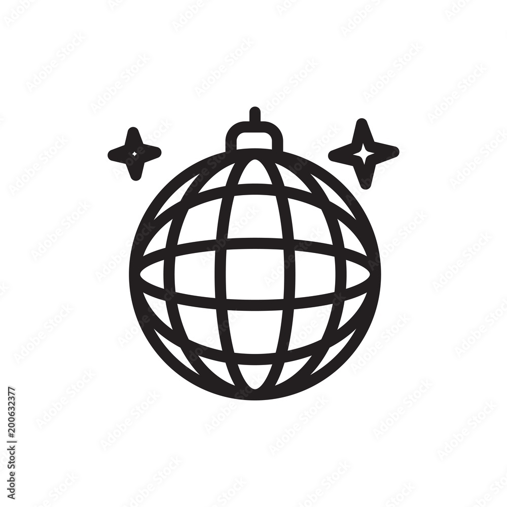 club ball, party ball outline vector icon club ball, party ball outline vector icon