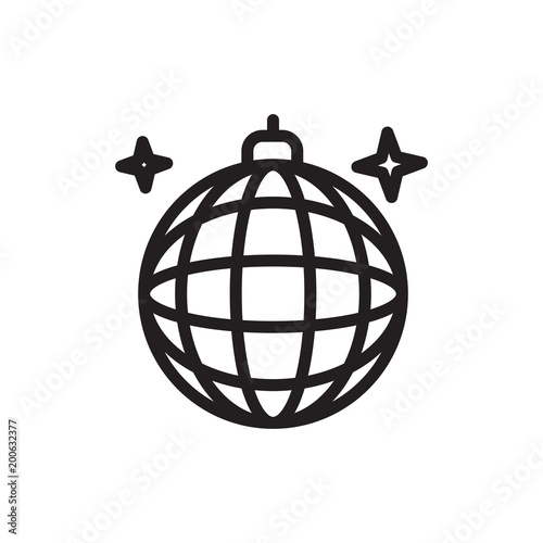 club ball, party ball outline vector icon