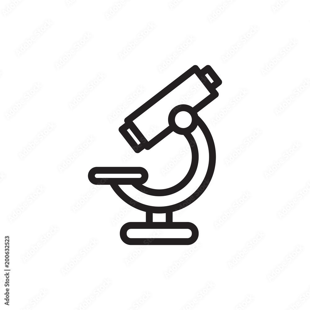 scientific research, microscope outline vector icon scientific research, microscope outline vector icon