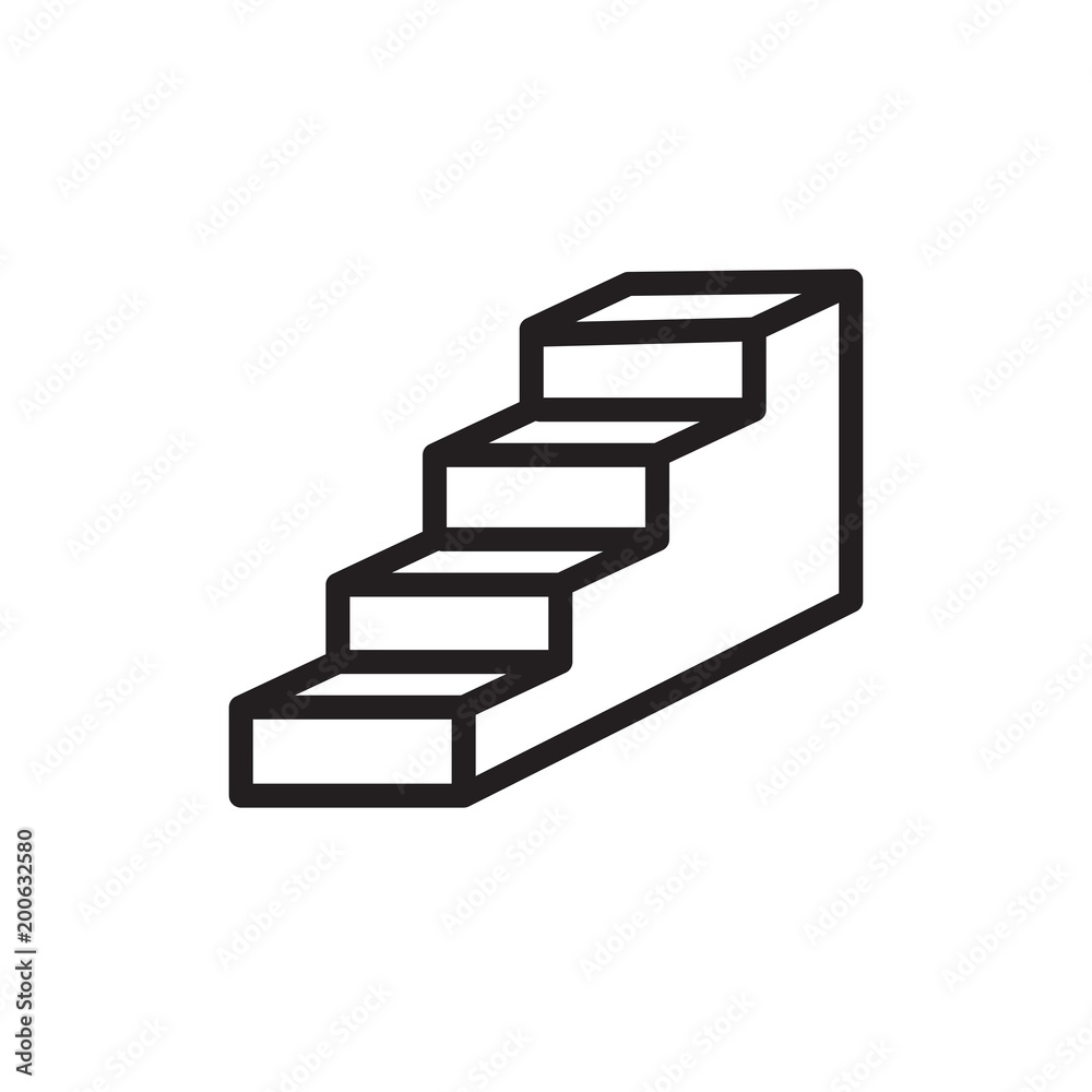 stairs outline vector icon