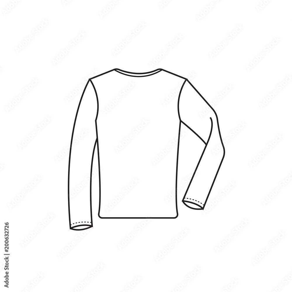long sleeve t-shirt vector drawing 