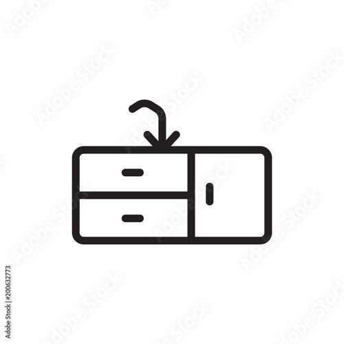 wash basin outline vector icon