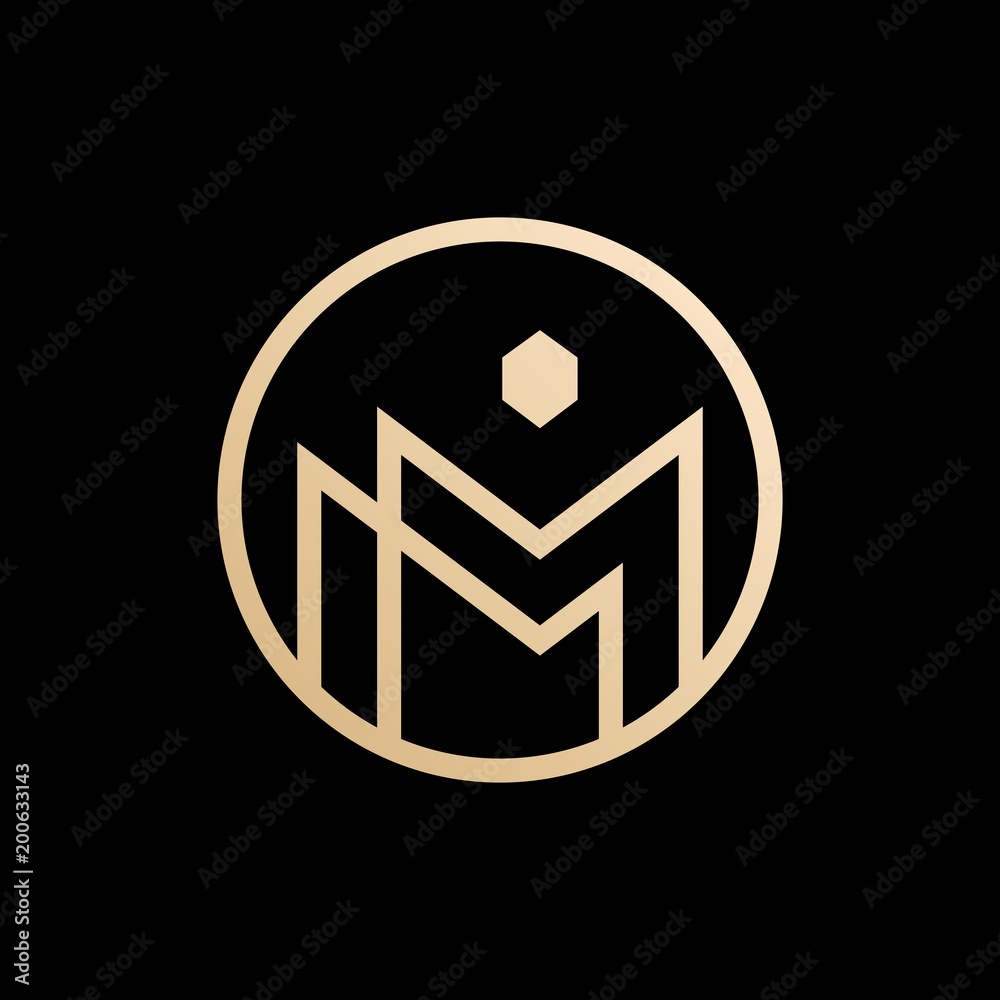 MM lettermark monogram circle round logo vector MM lettermark monogram circle round logo vector