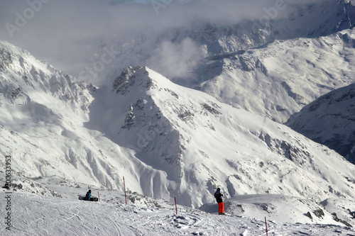 Slope on the skiing resort Elbrus, Russia