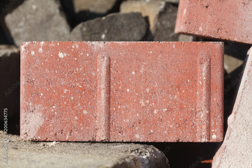 Rote Pflasterstersteine aus Beton Stock Photo Adobe Stock