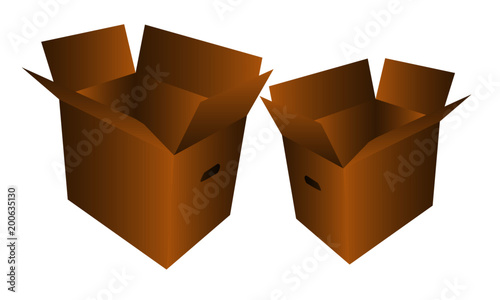 Dos cajas sobre fondo blanco.