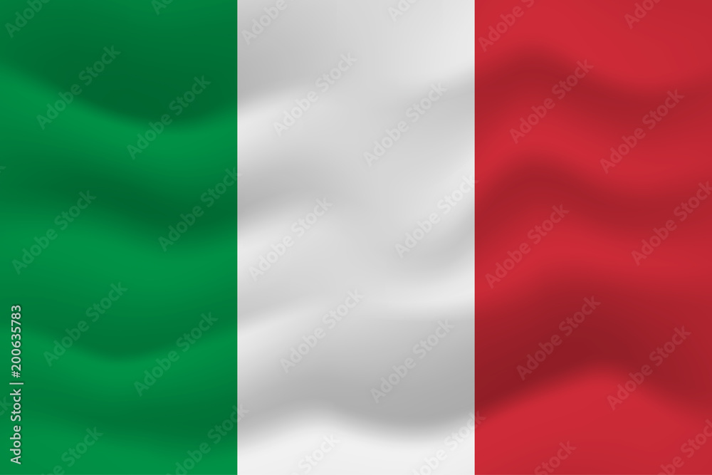 Waving flag of Italy. Vector illustration for your design.