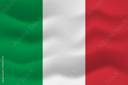 Waving flag of Italy. Vector illustration for your design.