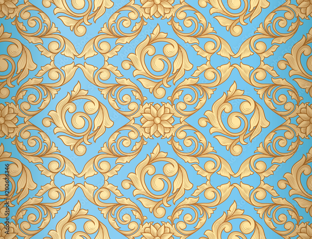 Golden seamless retro pattern Golden seamless retro pattern