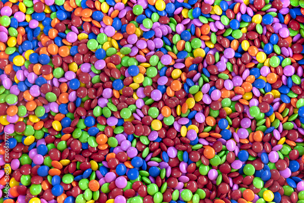 Colored chocolate candies