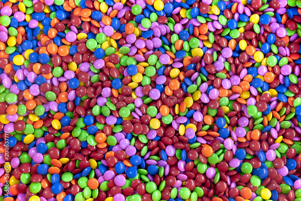 Colored chocolate candies Colored chocolate candies