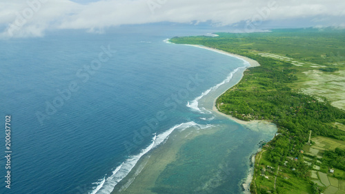 Aaerial seascape of Ujung Genteng coast
