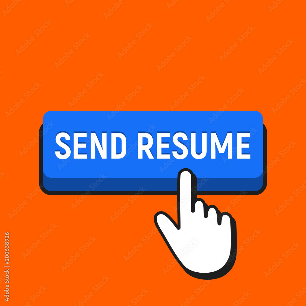 Hand Mouse Cursor Clicks the Send Resume Button. Hand Mouse Cursor Clicks the Send Resume Button.