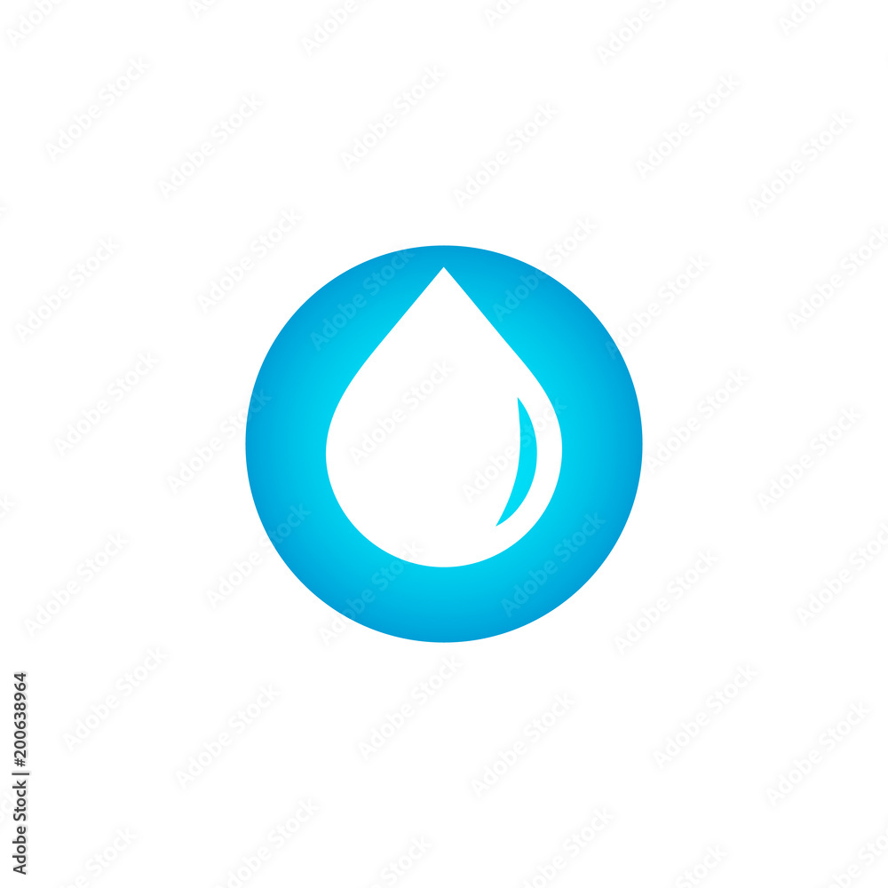 Drop logo, clean water sign, blue droplet vector icon, aqua design symbol on white background. Fresh drink logotype template. Drop logo, clean water sign, blue droplet vector icon, aqua design symbol on white background. Fresh drink logotype template.