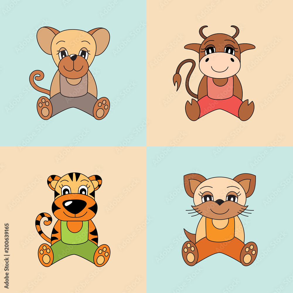 Rat, ox, tiger, cat, symbols of the Chinese horoscope 2020, 2021, 2022