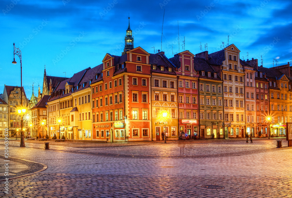 Center of the old town. Wroclaw, Poland