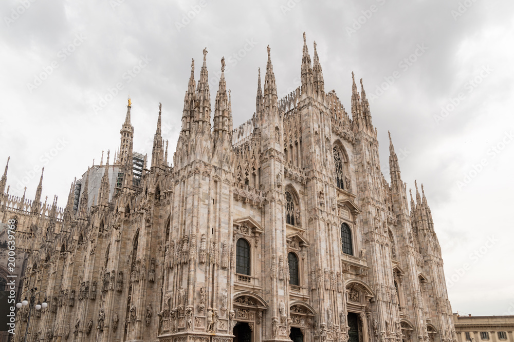 Milan Cathedral in Piazza del Duomo , Italy 