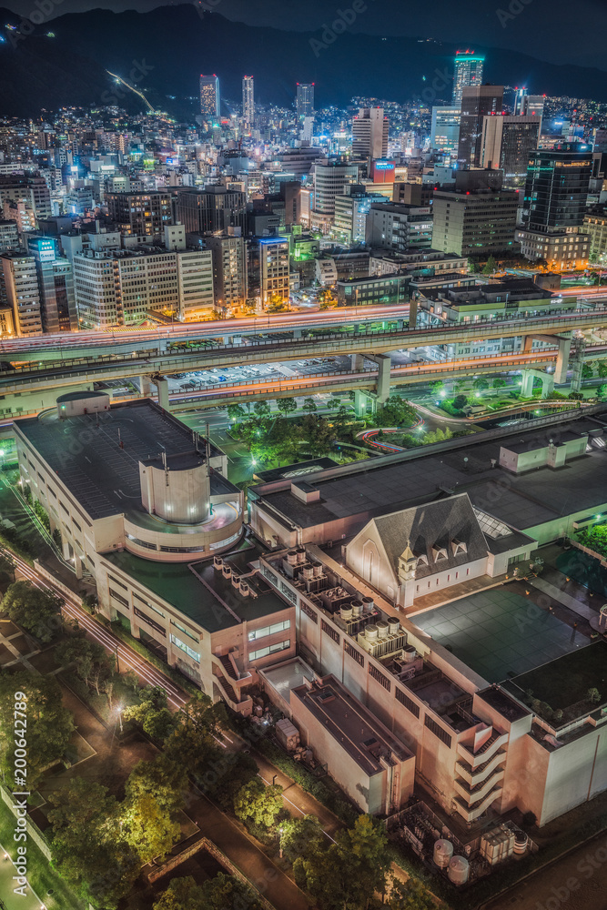 Fototapeta premium Nocny widok Hyogo-Kobe