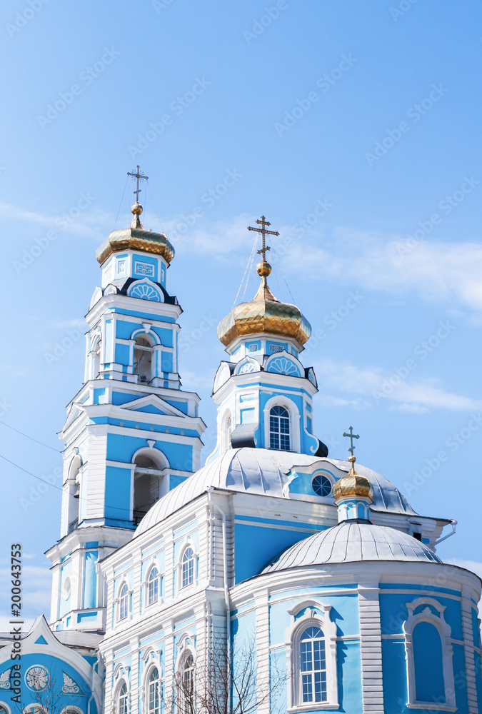 View of the Church of the Ascension in Yekaterinburg in Russia on a clear spring day. View of the Church of the Ascension in Yekaterinburg in Russia on a clear spring day.