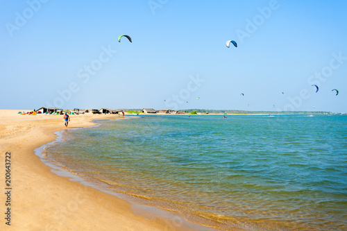 Kitesurfers at Kalpitiya beach