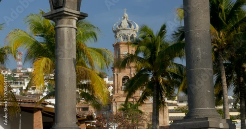 Arches and the Church of our lady Guadalupe Puerto Vallarta, Mexico photo