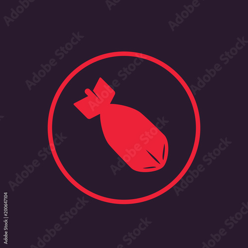 bomb vector icon in circle