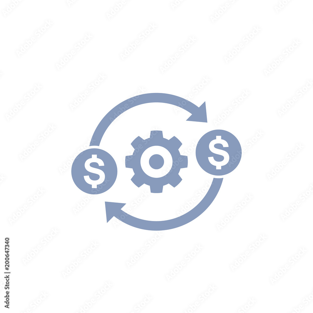 costs optimization and production efficiency, cost management icon costs optimization and production efficiency, cost management icon