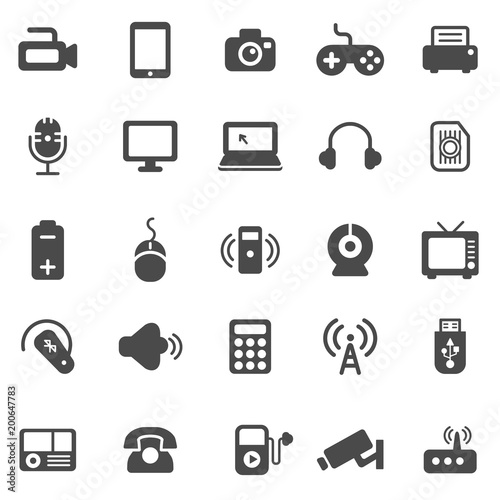 Device line icons set.Vector